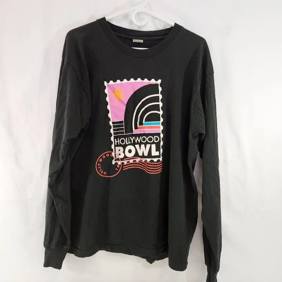 Fruit of the Loom Other - Hollywood Bowl Venue  Concert T-Shirt Long Sleeve Black Mens Size XL